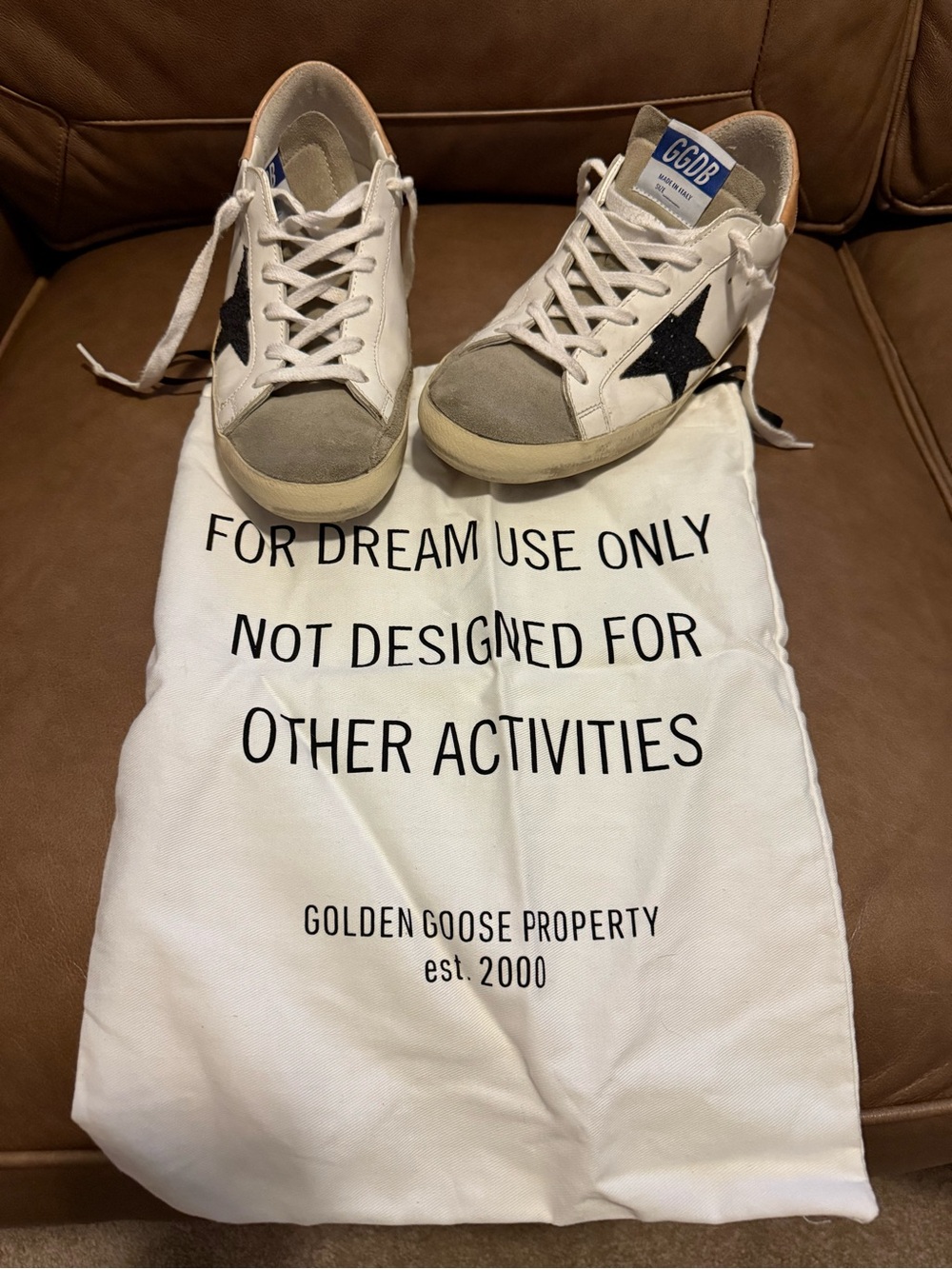 Golden Goose Women's Super-Star Sneakers - White, Black Glitter Star, Pink Heel - Picture 2 of 7